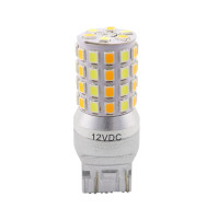 12 volts - CAR LED SIGNAL Light - T20 Led -7443 base - white & Yellow - D20*53MM - 7443-54L-DC-WY- AZLED
